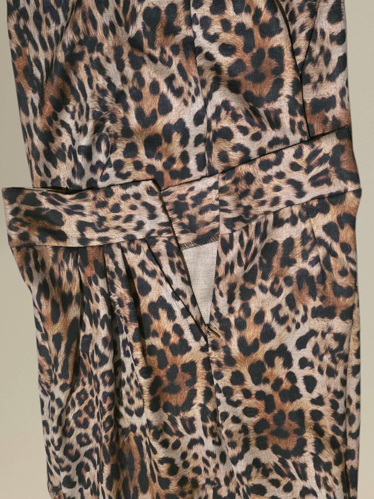 PANTALON TAILLE HAUTE LÉOPARD 100% LIN