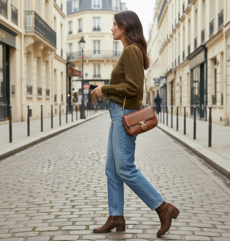 PULL KAKI EN LAINE ET ALPAGA