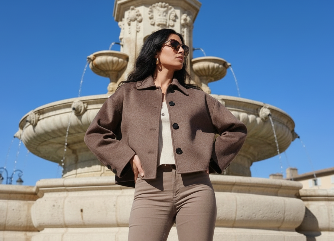 MANTEAU CROPPED OVERSIZE CHIC