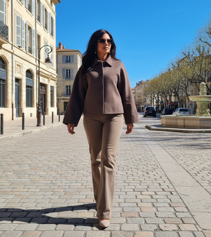 MANTEAU CROPPED OVERSIZE CHIC