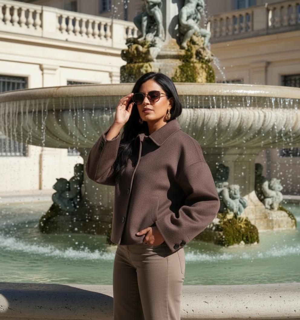 MANTEAU CROPPED OVERSIZE CHIC