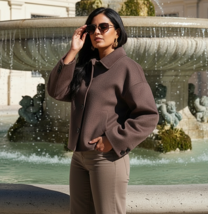 MANTEAU CROPPED OVERSIZE CHIC