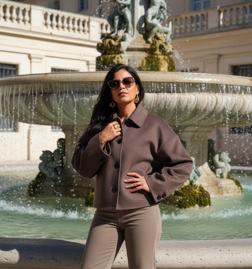 MANTEAU CROPPED OVERSIZE CHIC