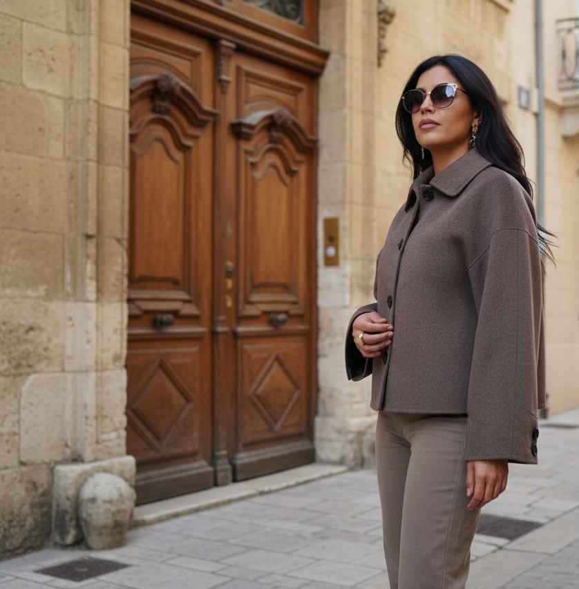 MANTEAU CROPPED OVERSIZE CHIC