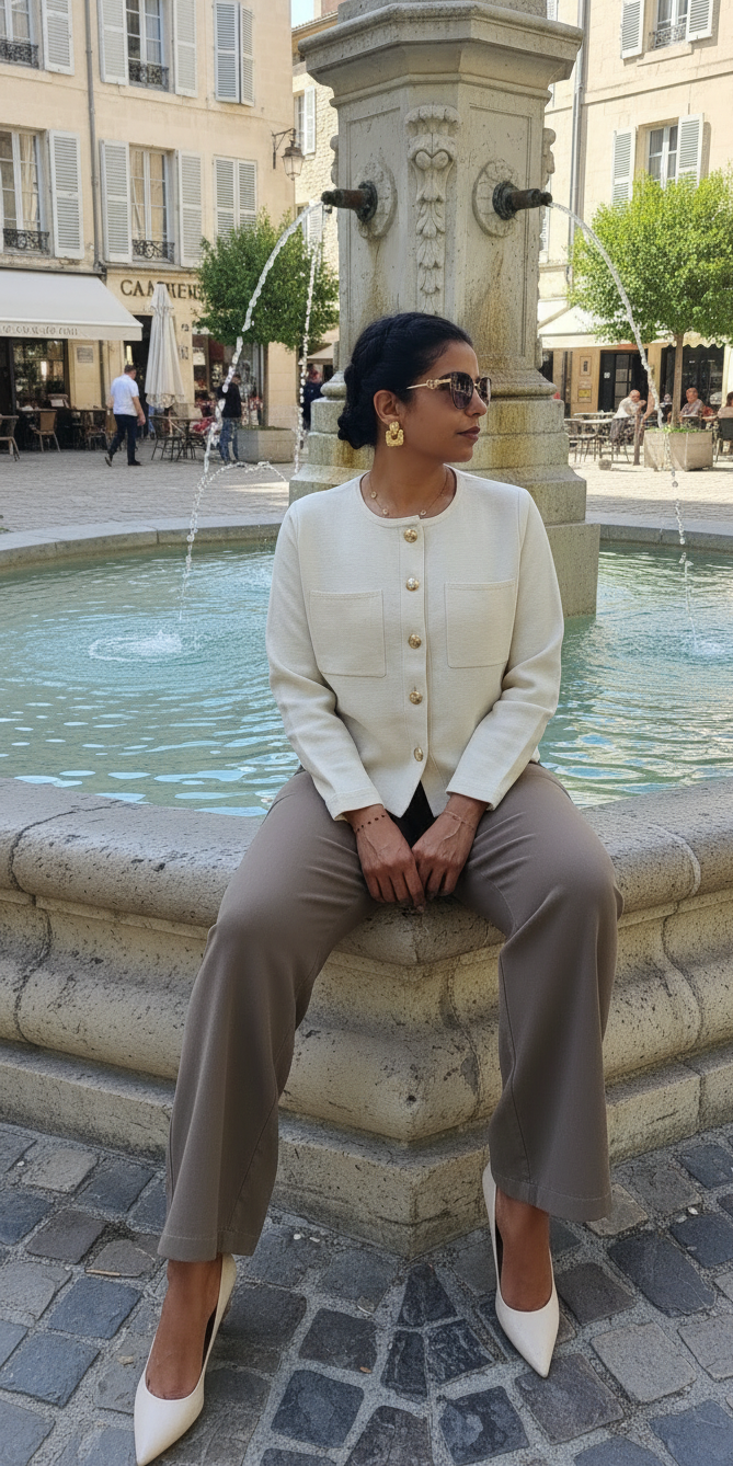 GILET ÉLÉGANT À BOUTONS DORÉS