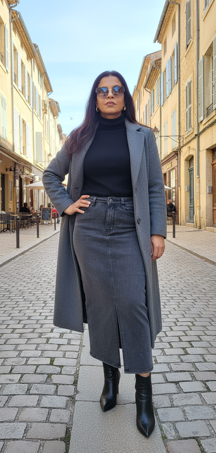 JUPE MIDI EN JEAN - CHIC DÉCONTRACTÉ