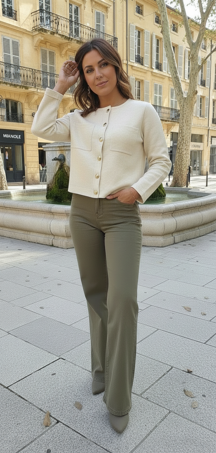 GILET ÉLÉGANT À BOUTONS DORÉS