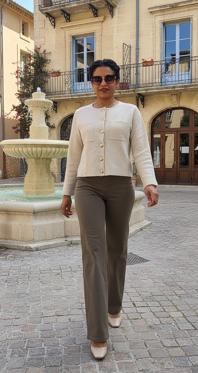 GILET ÉLÉGANT À BOUTONS DORÉS