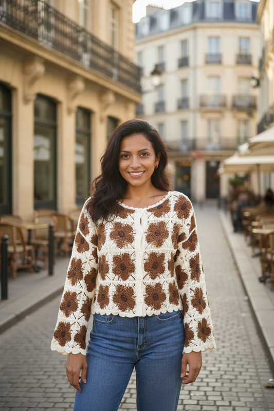 CARDIGAN CROCHET BOHÈME CHIC