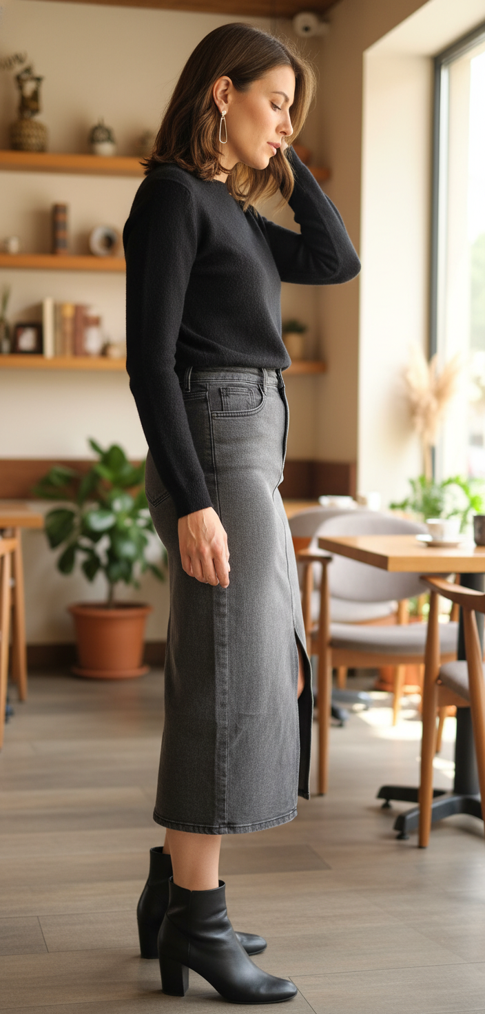 JUPE MIDI EN JEAN - CHIC DÉCONTRACTÉ